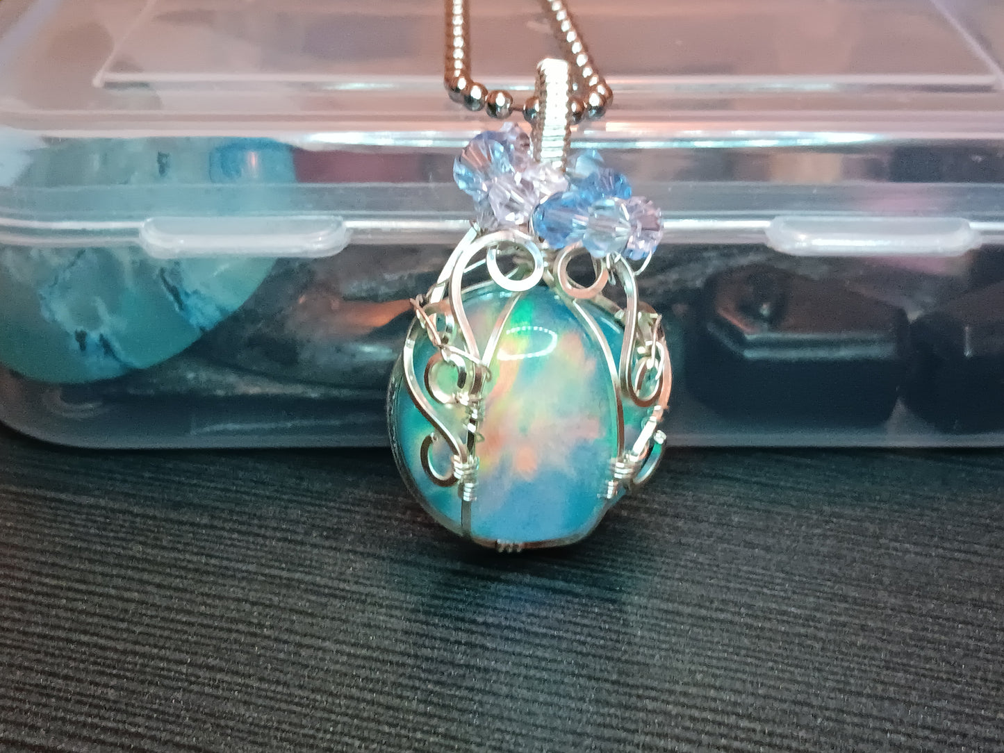 Aurora Opal Pumpkin Pendant