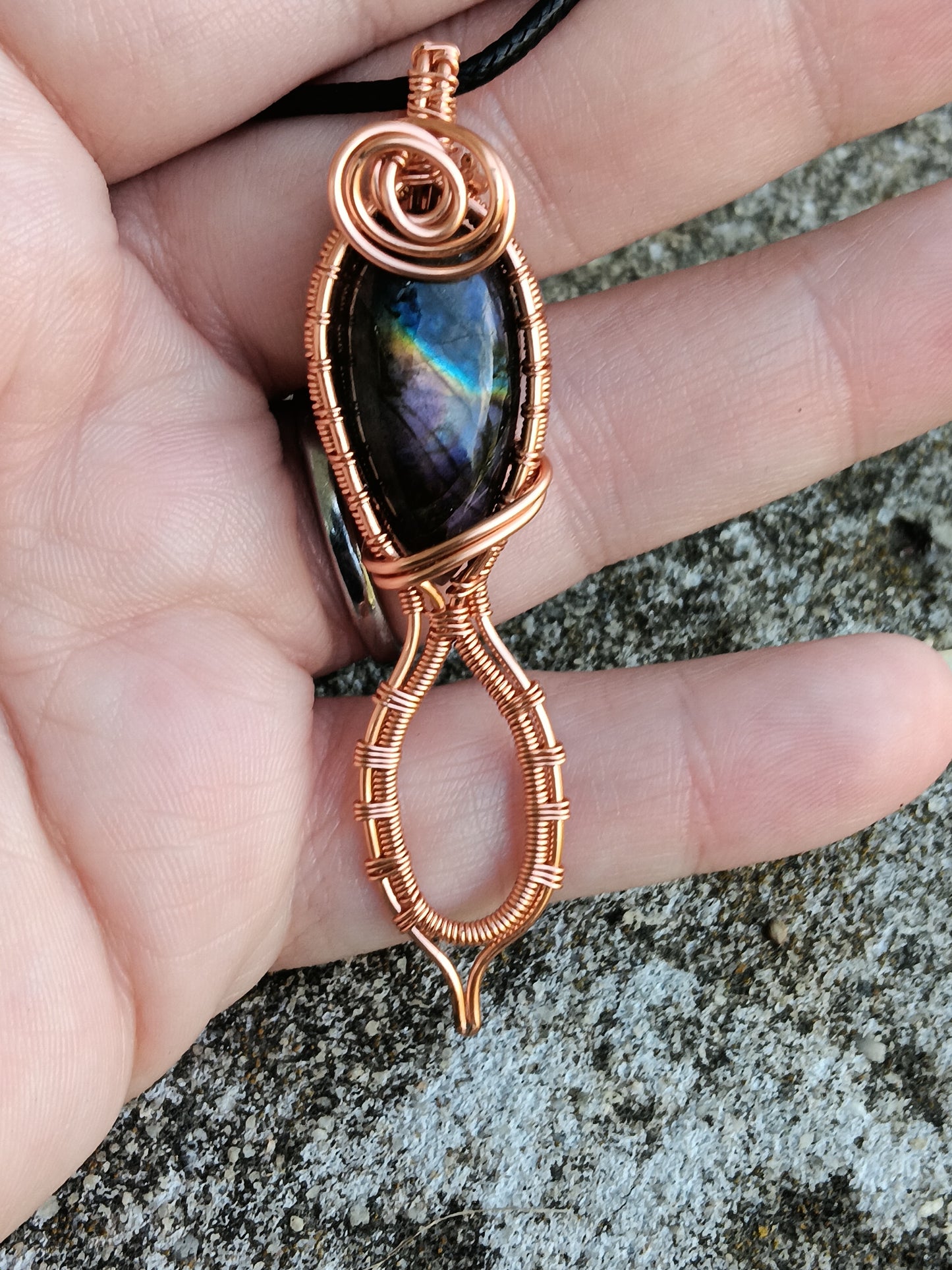 Labradorite Infinity Elvish Pendant