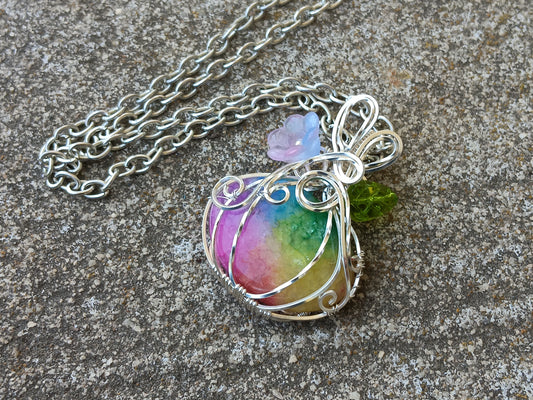 Rainbow Solar Quartz Pumpkin Pendant