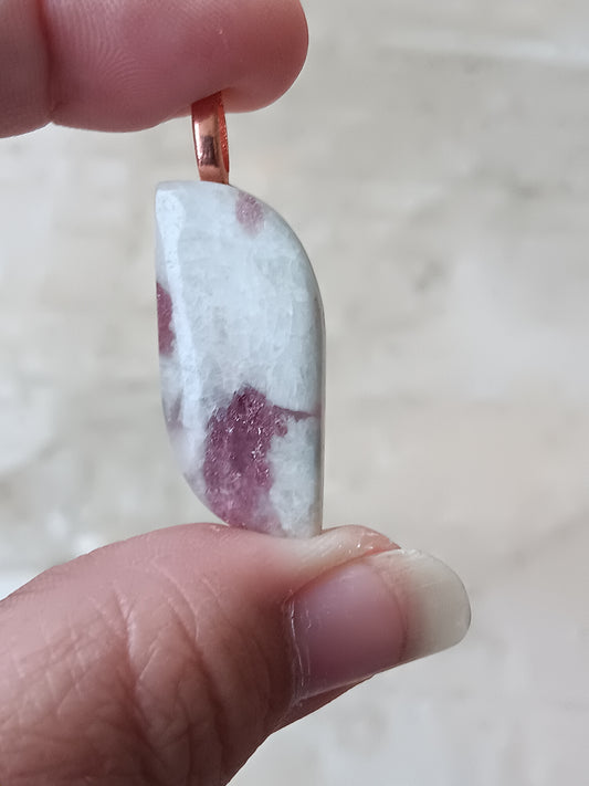 Pink Tourmaline Simple Bail Pendant