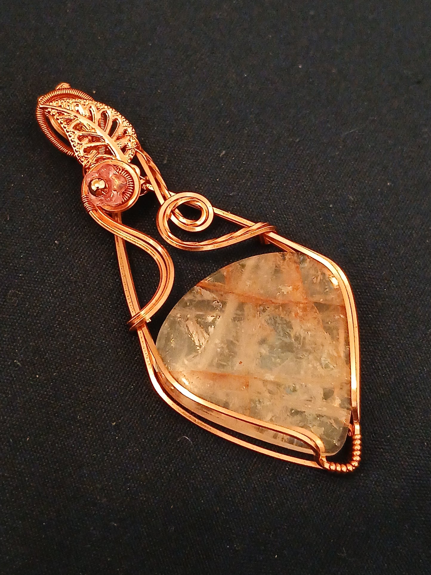 Fire Quartz w/ Copper Pendant