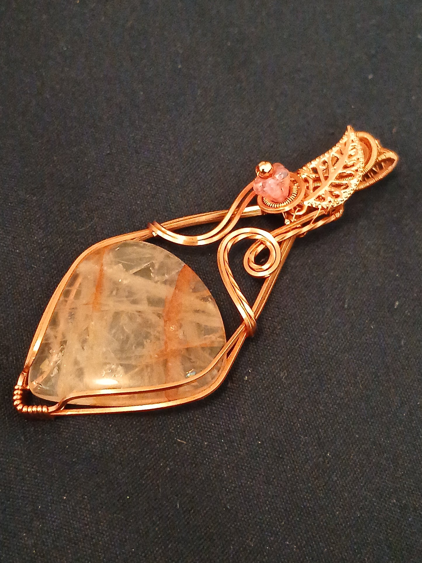 Fire Quartz w/ Copper Pendant