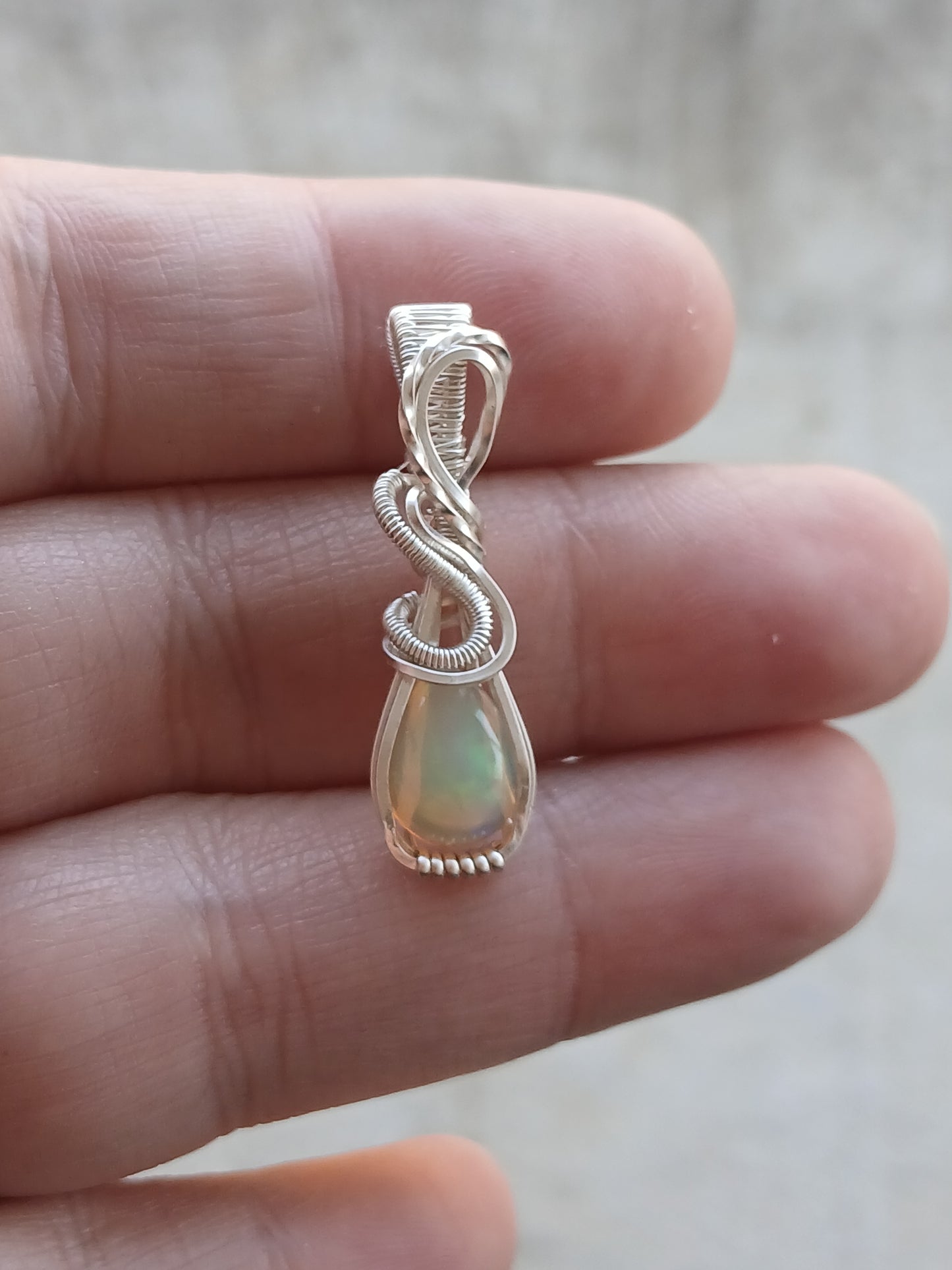 Ethiopian Welo Opal Silver Mini Pendant