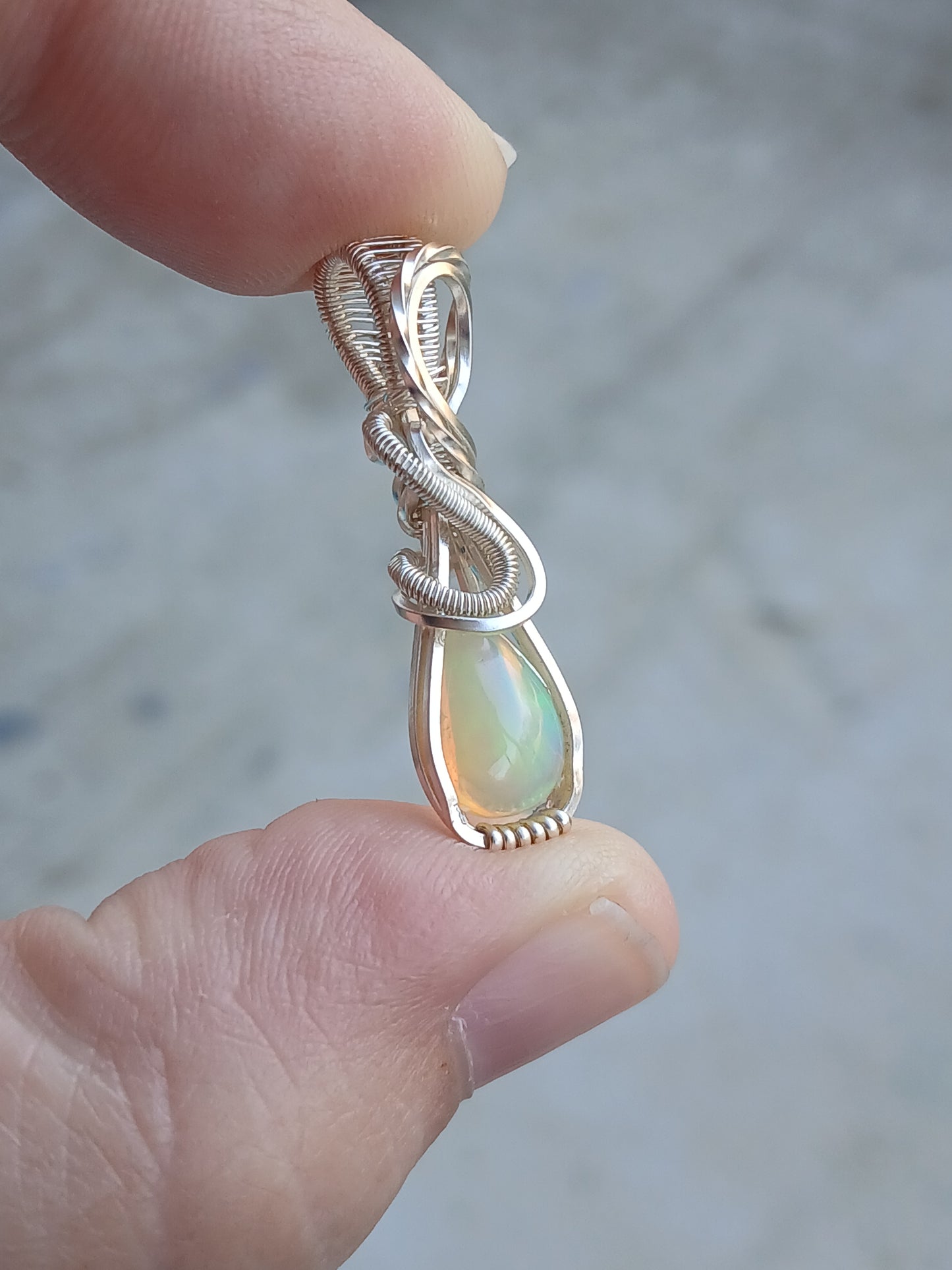 Ethiopian Welo Opal Silver Mini Pendant