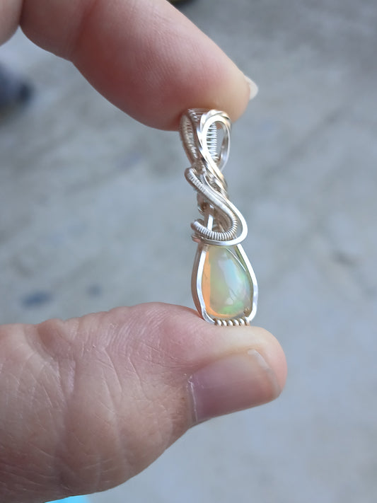 Ethiopian Welo Opal Silver Mini Pendant