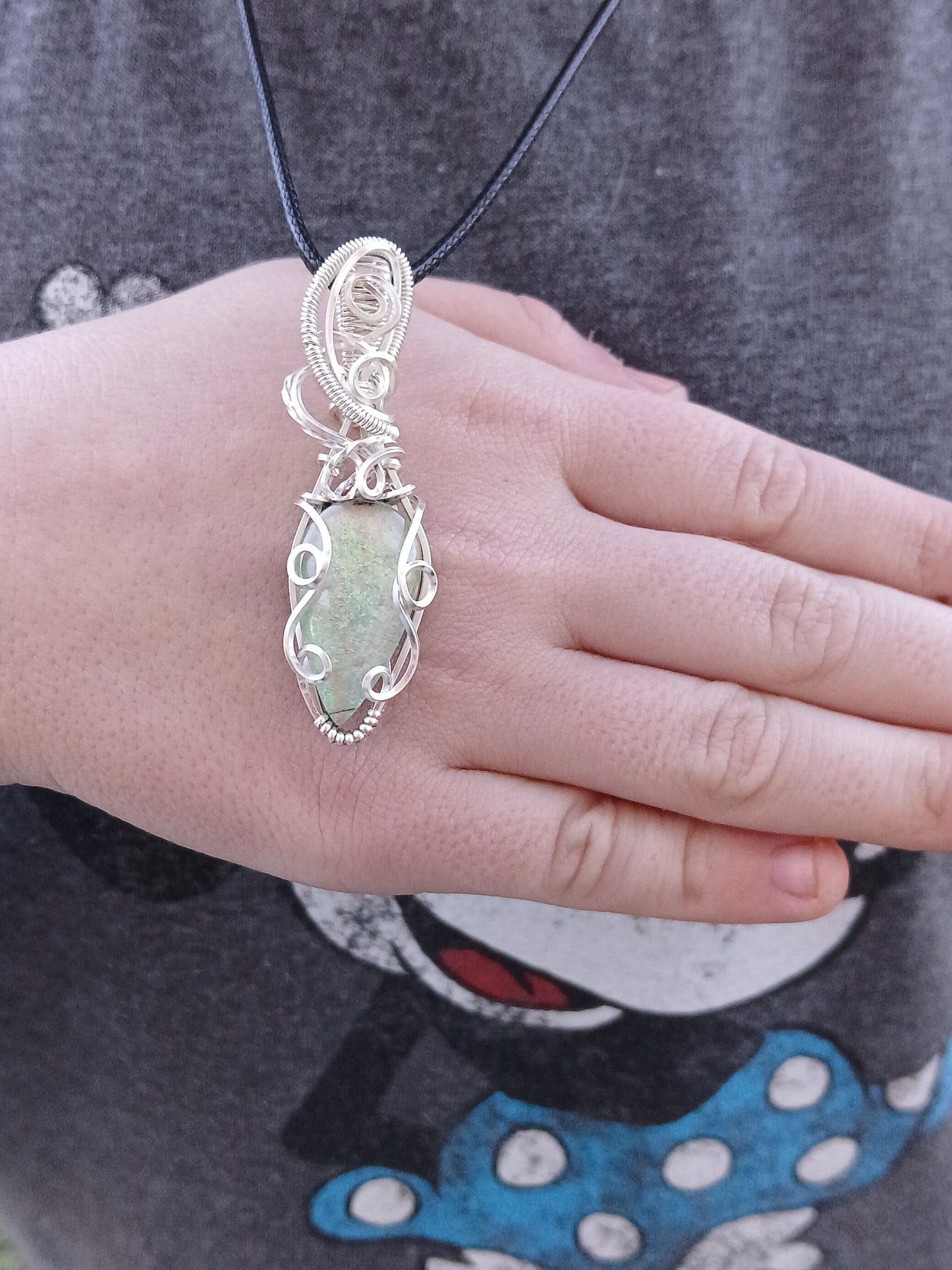 Ethereal Monarch Opal Silver Pendant