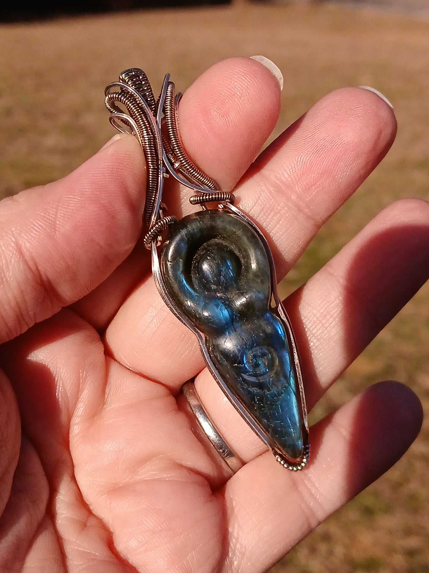 Labradorite Goddess Titanium Wire Pendant